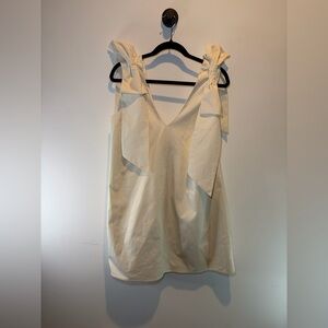 Fore Tie-Shoulder Mini Dress in Cream